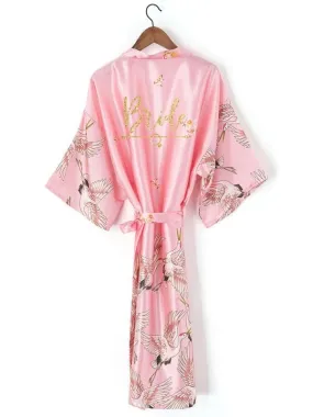 A| Personalized Bride Bridesmaid Robes Glitter Print Robes