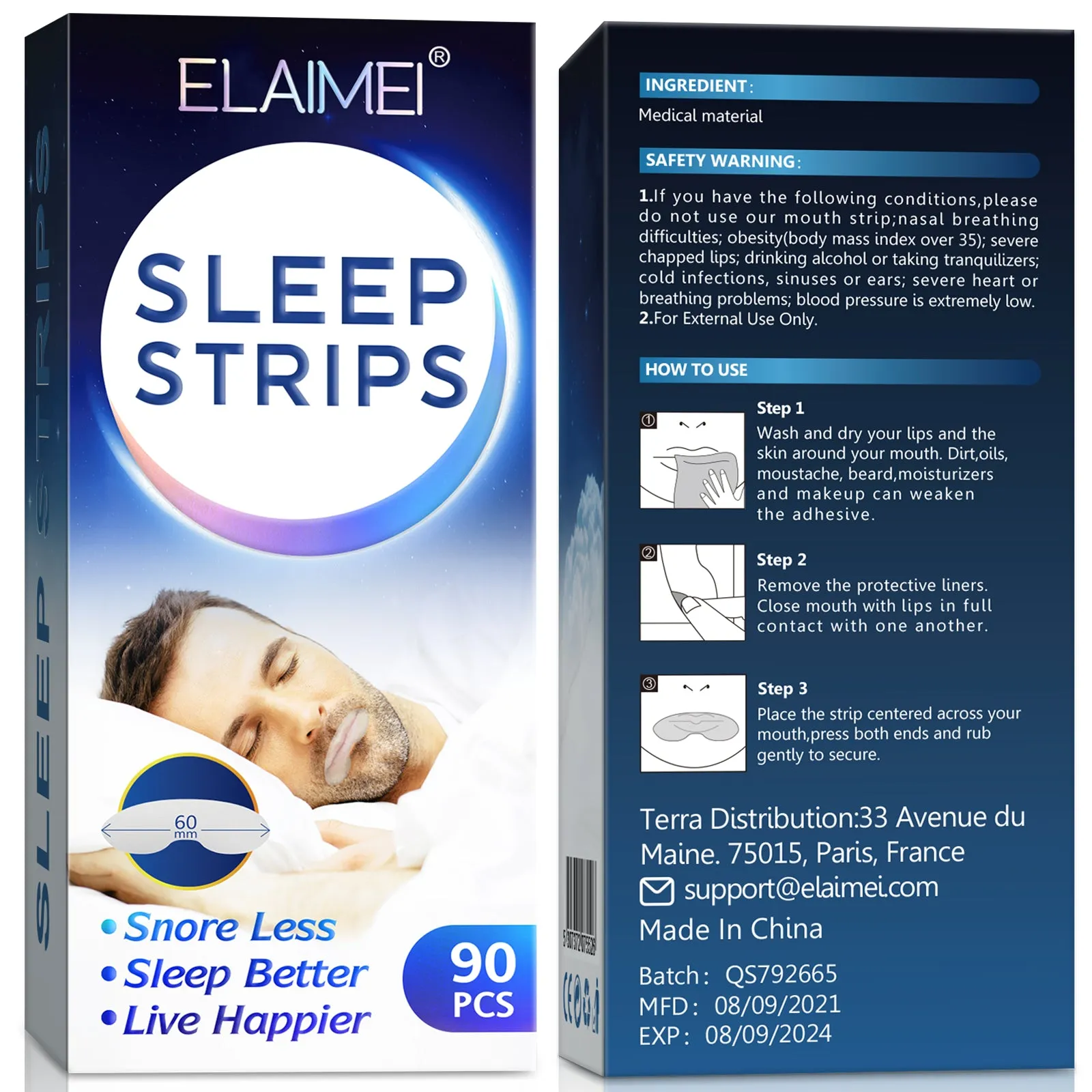 Elaimei 90Pcs Mouth Tape for Sleeping