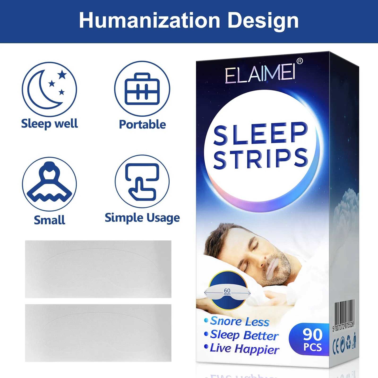 Elaimei 90Pcs Mouth Tape for Sleeping