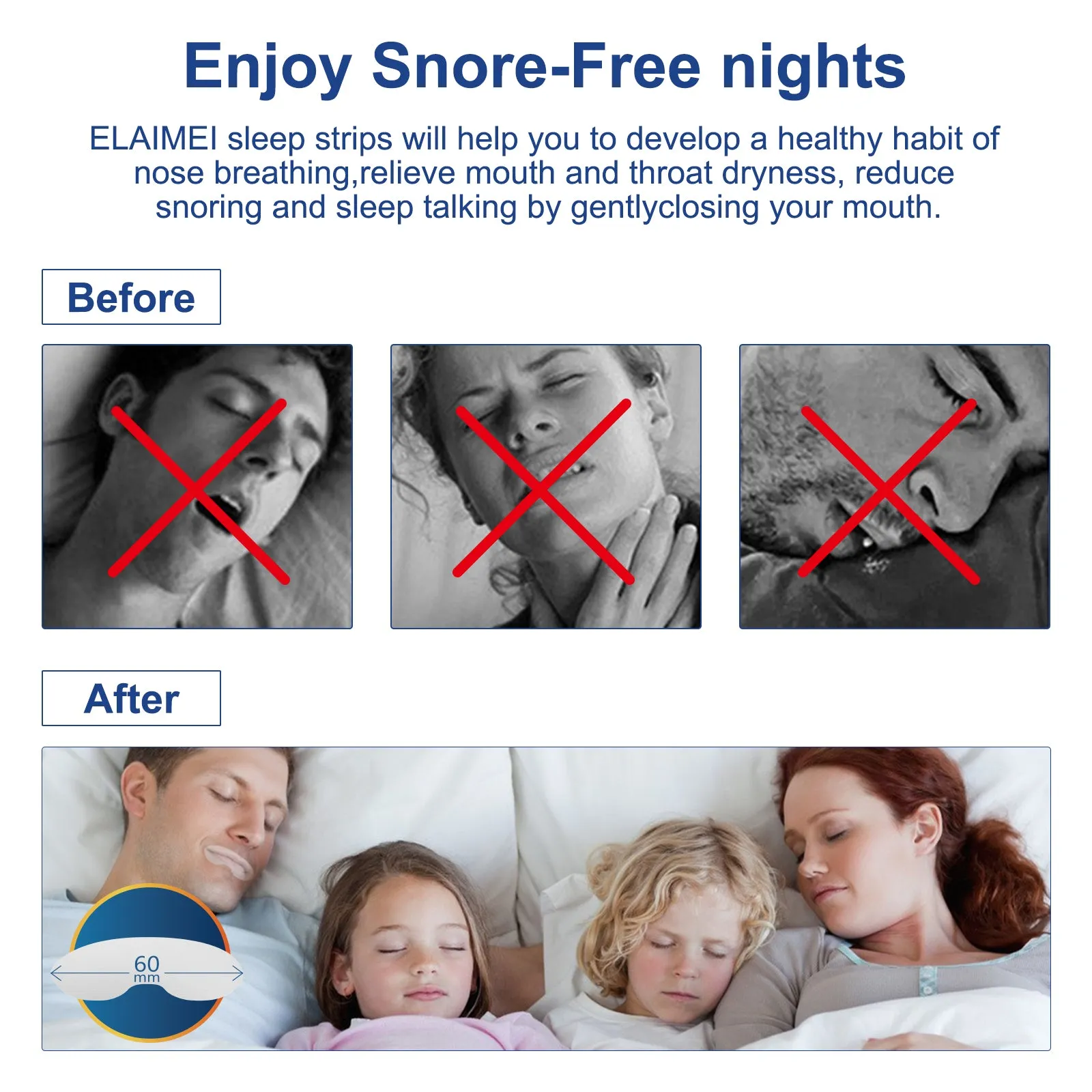 Elaimei 90Pcs Mouth Tape for Sleeping