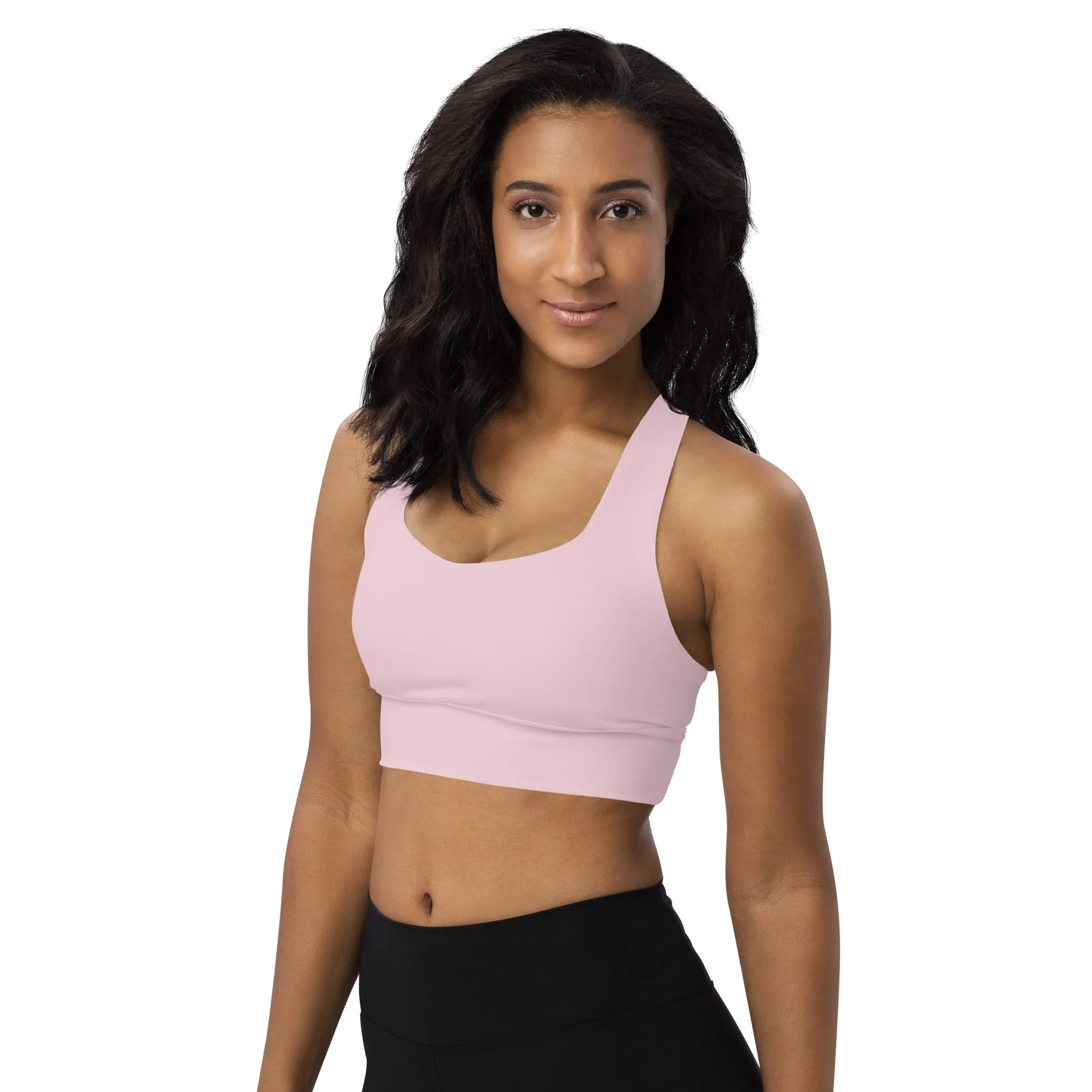 FYD Longline Sports Bra in pastel pink