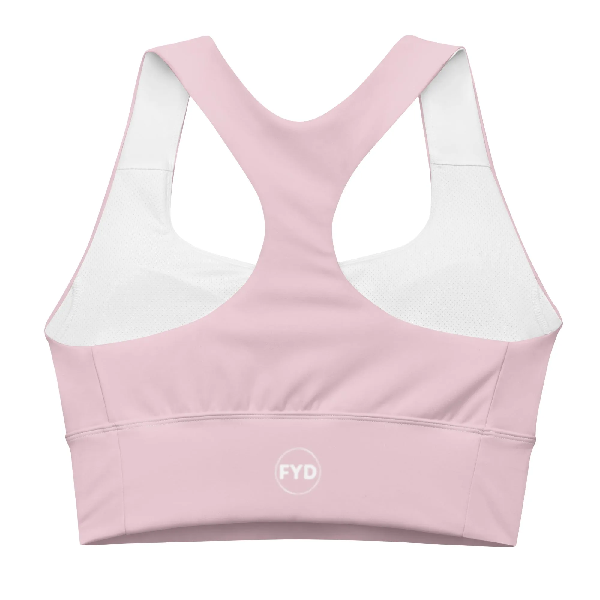 FYD Longline Sports Bra in pastel pink