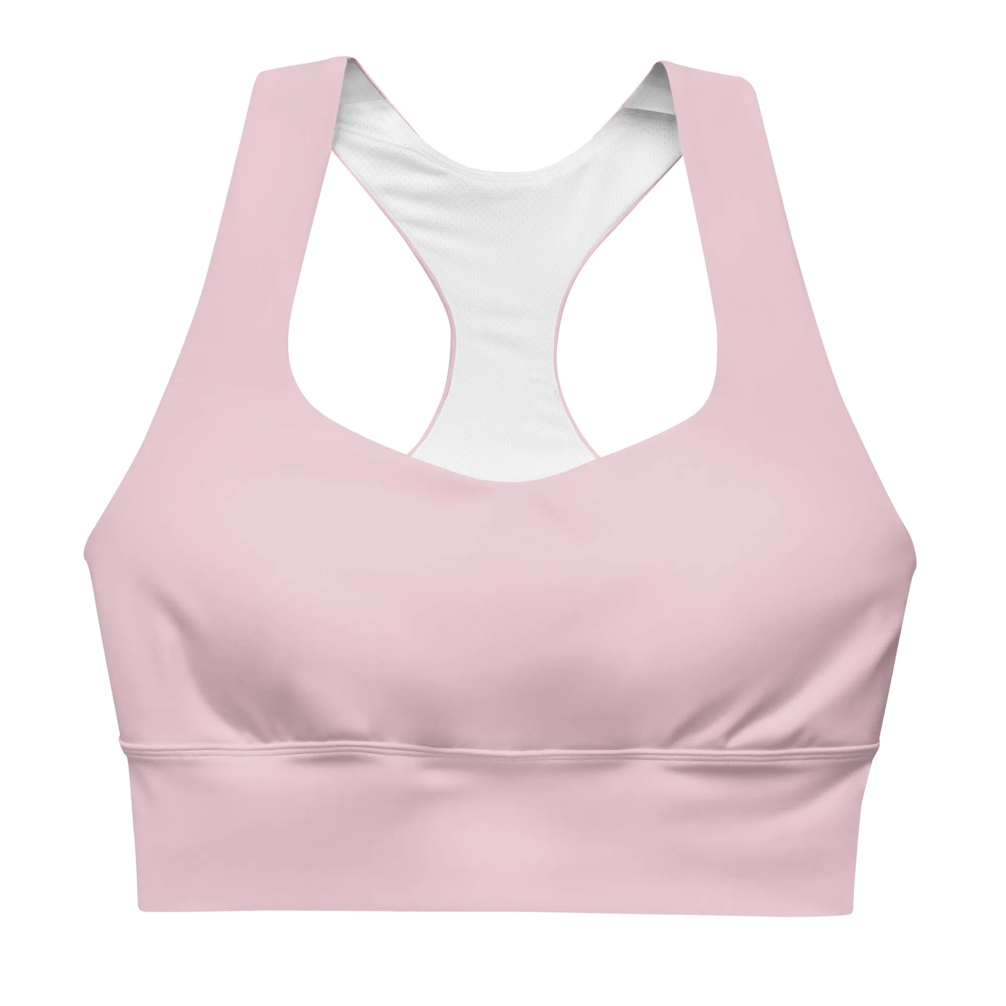 FYD Longline Sports Bra in pastel pink