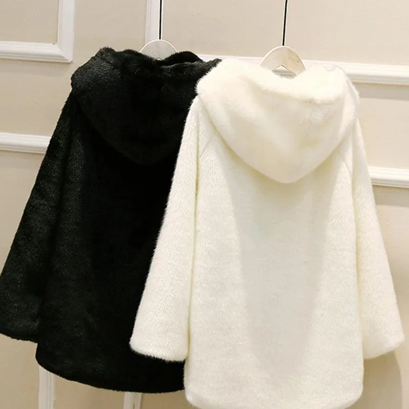Hooded Daily Faux Fur Coat for Club Basic | Bridelily