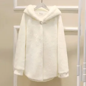 Hooded Daily Faux Fur Coat for Club Basic | Bridelily