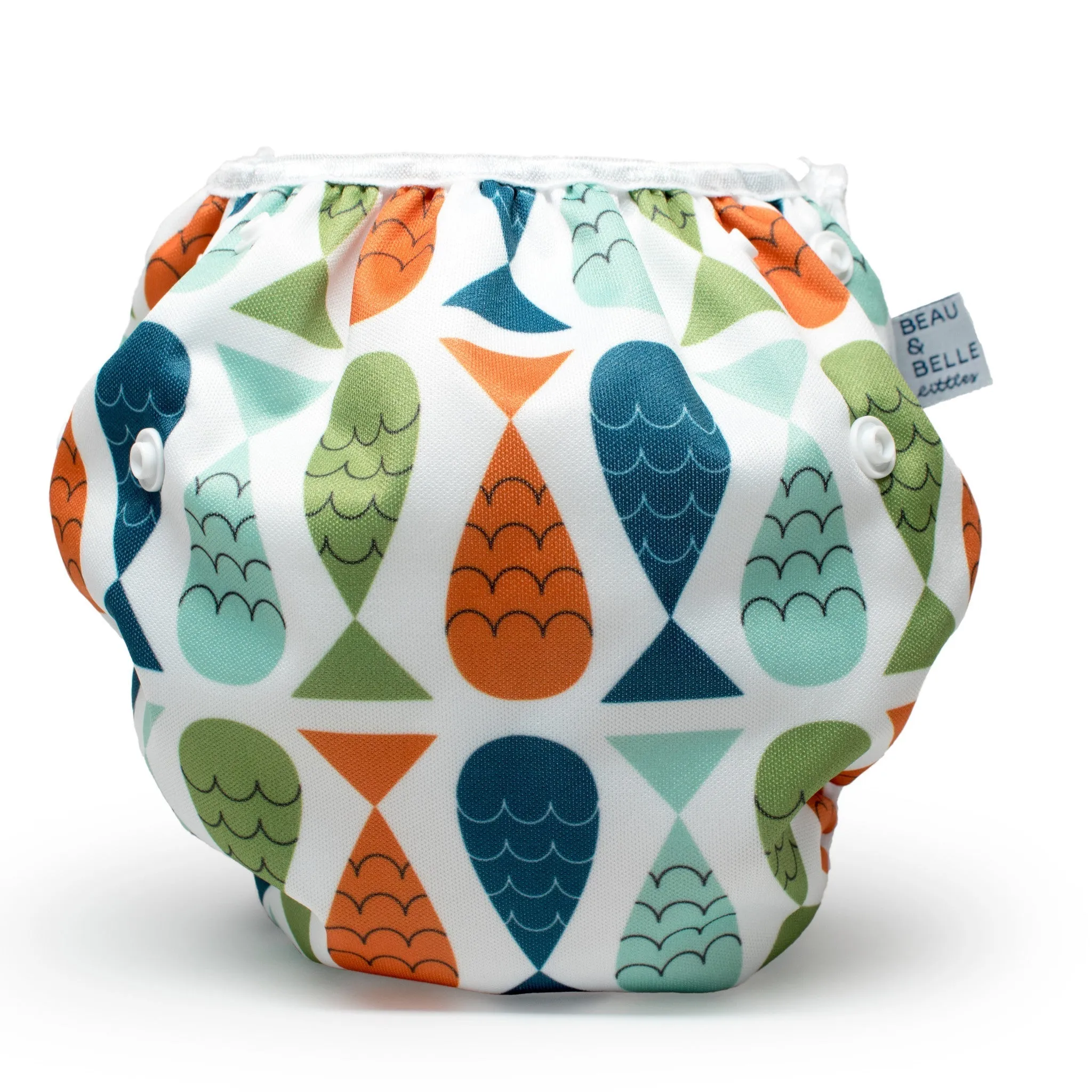 Nageuret Infant Reusable Swim Diaper Fish- Red, Green & Blue  Adjustable 0-3 Years