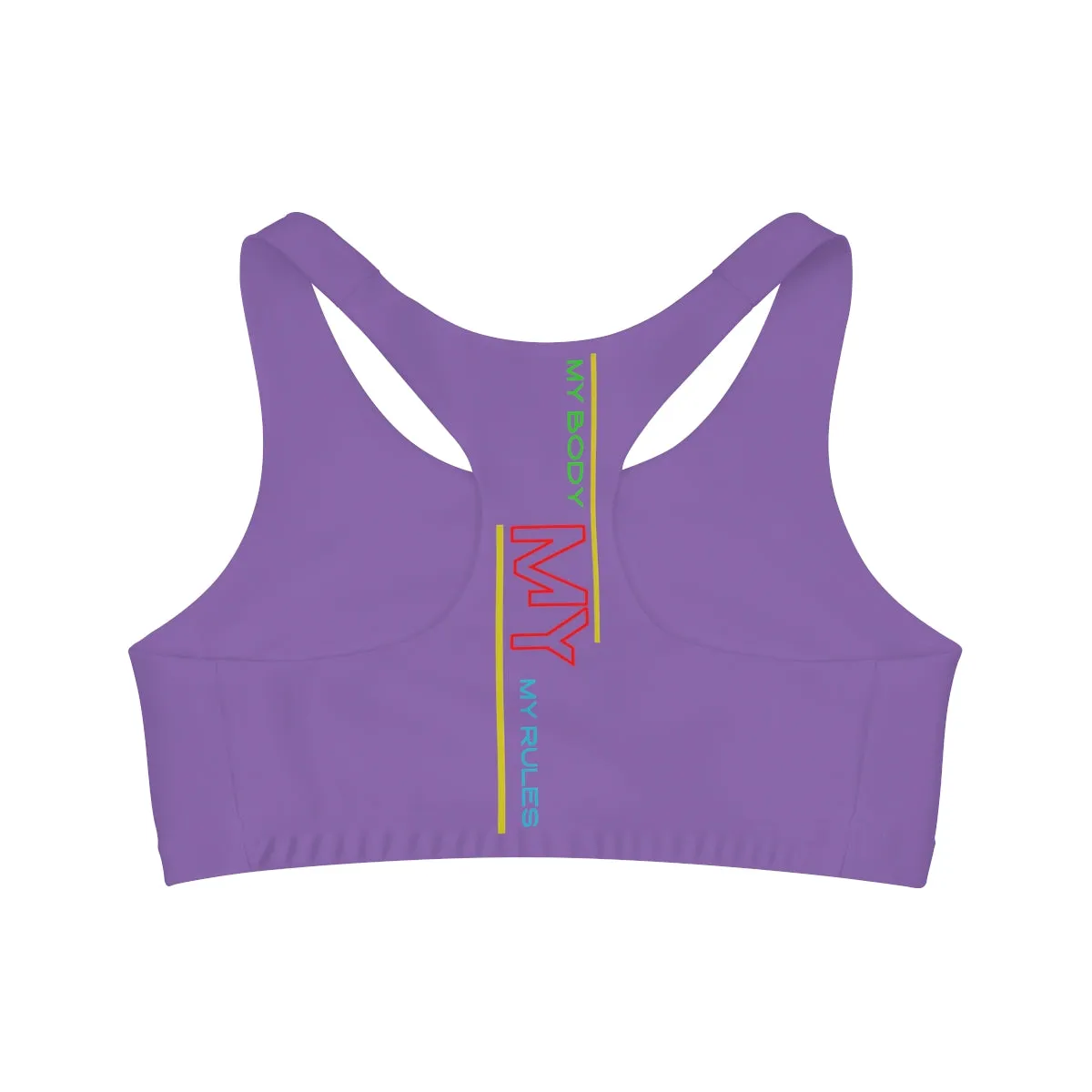 Sports Bra ( My body My rules ) Purple