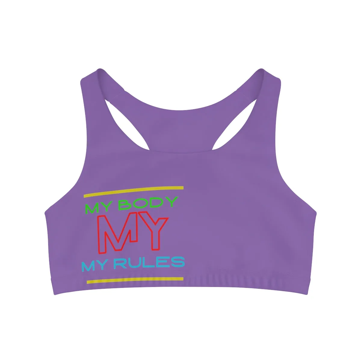Sports Bra ( My body My rules ) Purple