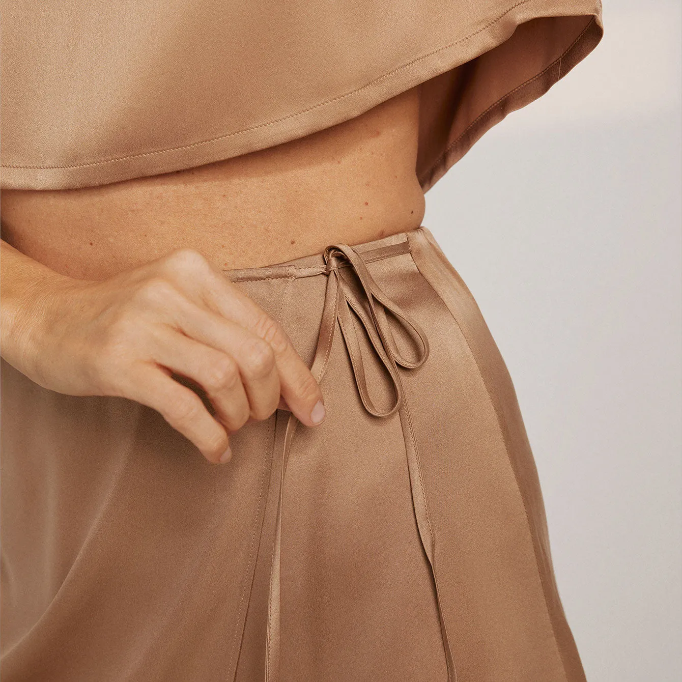Washable Silk Wrap Sleep Skirt