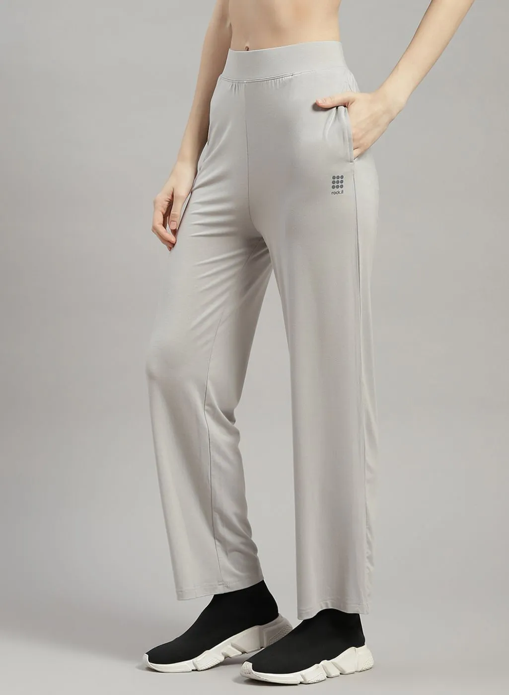 Women Grey Solid Trackpant